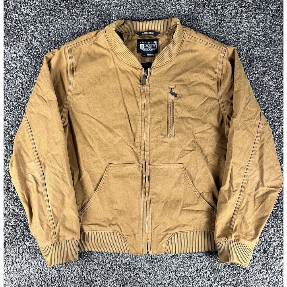 Carhartt Womens Bomber Jacket Rugged Flex Relaxed Fit Size 2XL (20) Brown